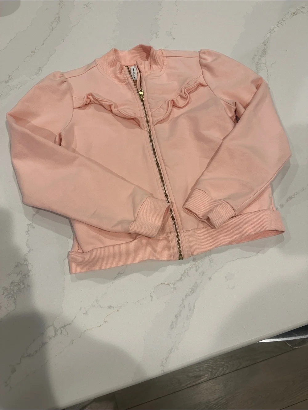 Janie and Jack Ruffled Zip-up Jacket Pink and gold Size 8